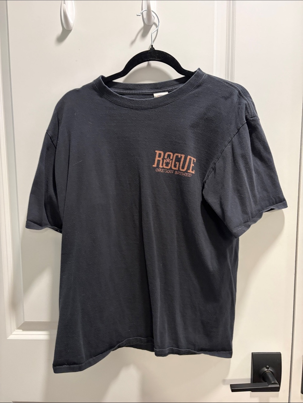 Rogue black Short Sleeve Logo Tee with Orange Print